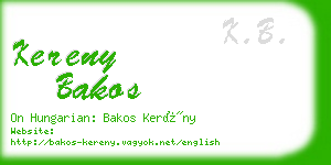 kereny bakos business card